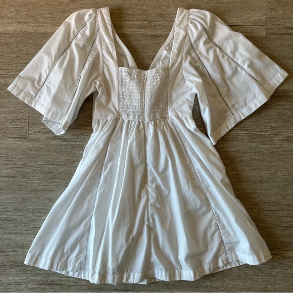 Abercrombie & Fitch Cutout Poplin Mini Dress, White - Picture 4 of 16